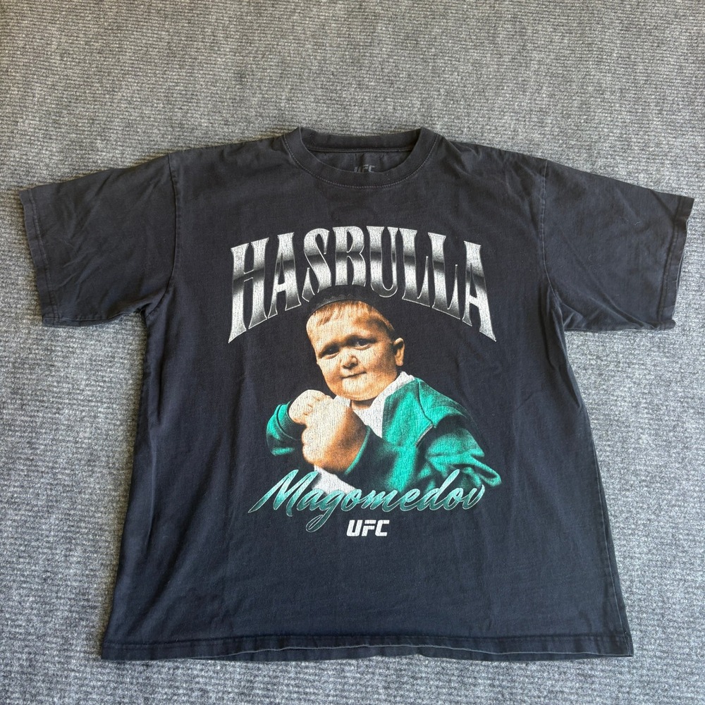 UFC Hasbulla Magomedov Graphic T-Shirt Mens Large Black MMA Fighting Tee